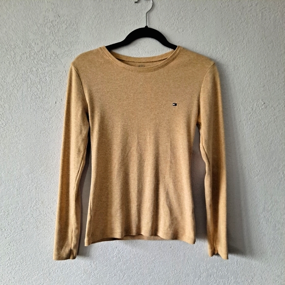Tommy Hilfiger Tops - Light Brown Tommy Hilfiger Long Sleeve Shirt